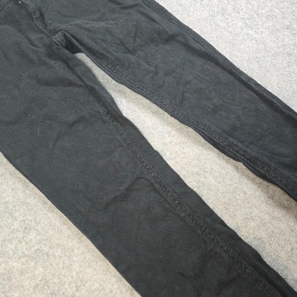 Rock Revival Brocade Skinny Jeans Womens 27 Black Sequin Fleur-de-lis Floral Y2K - Picture 5 of 16